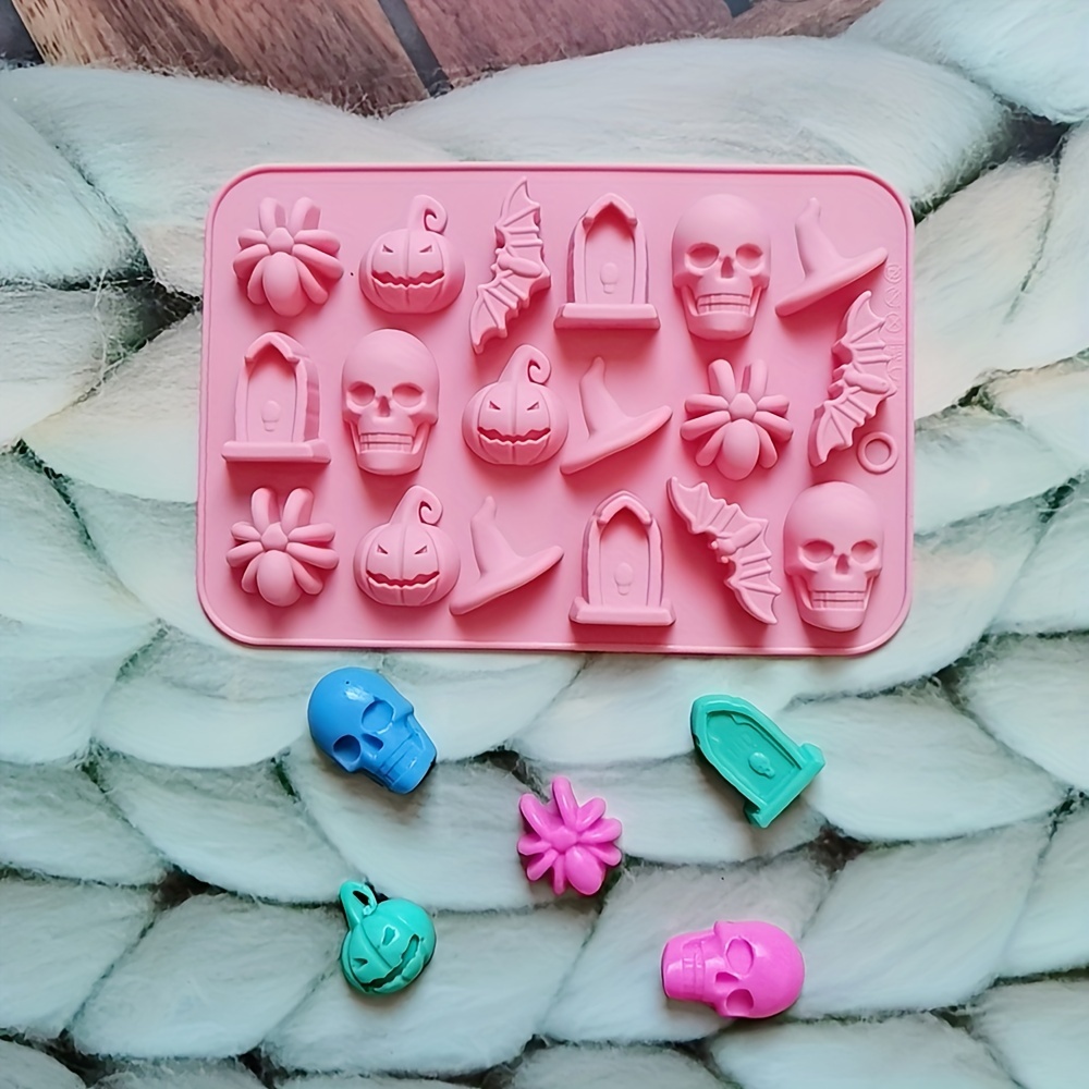 

Halloween Silicone Candy Mold - 1pc Bpa Free Silicone Mold For Chocolate, Gummies, With , Spider, Pumpkin Themes