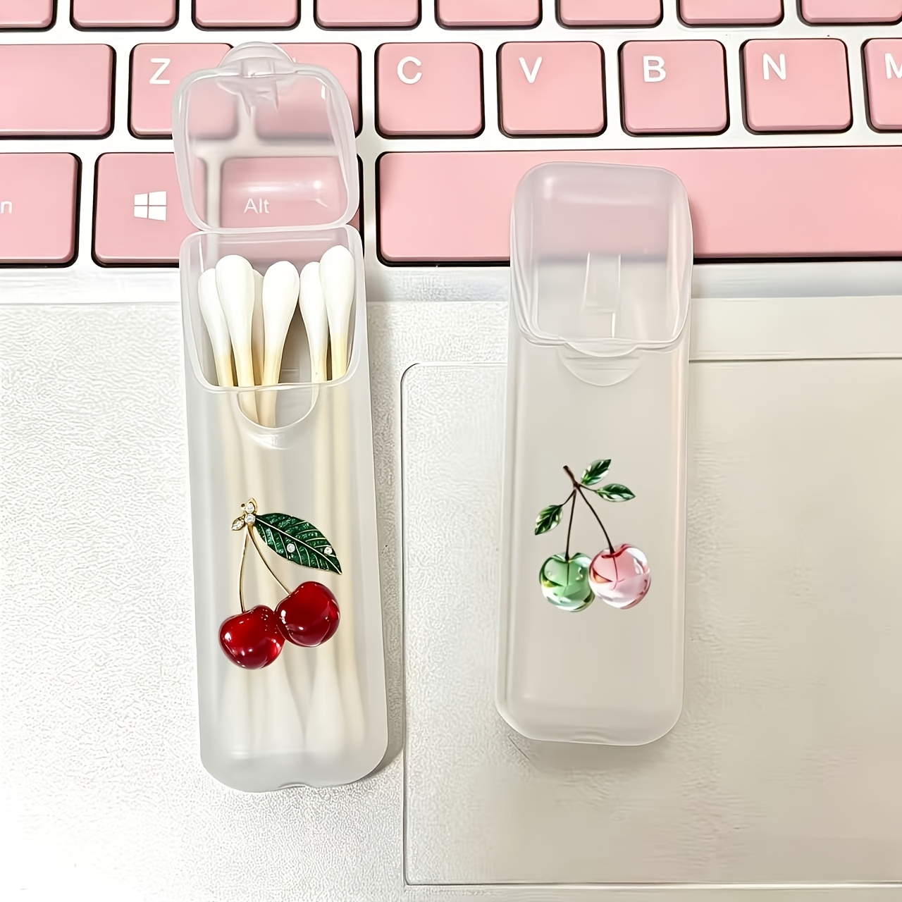 4pcs Tempting Cherry Pattern Portable Travel Storage Box