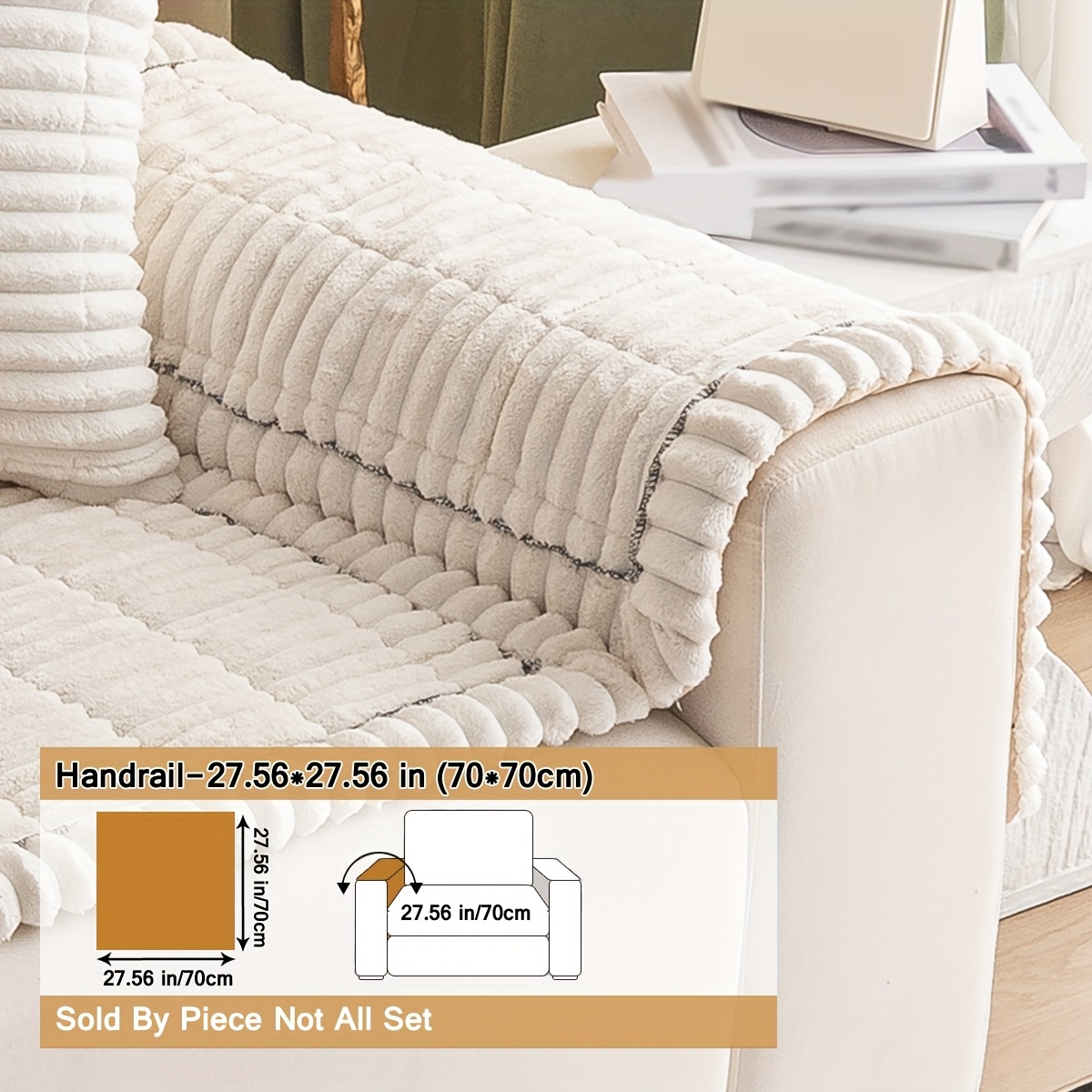 TEMU 1pc Bohemian Velvet Sofa Cushion - Machine Washable Pet-friendly Sofa Cover, Non-slip Seat Pad, Fits 1/2/3/4-seater Couches, Living Room