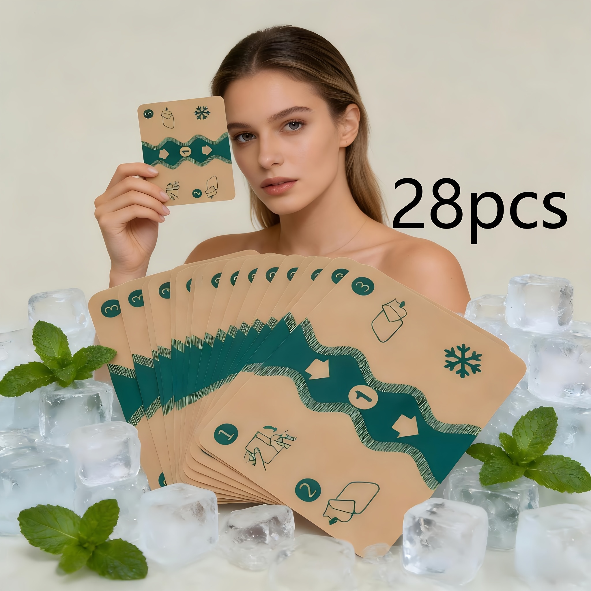 Image of 28pcs Cooling Sports Bandage, , Suitable For Sports, Fitness, Outdoor And Other , Suitable For Use On Joints, Shoulders, Waist, Cervical Spine, And Other Areas