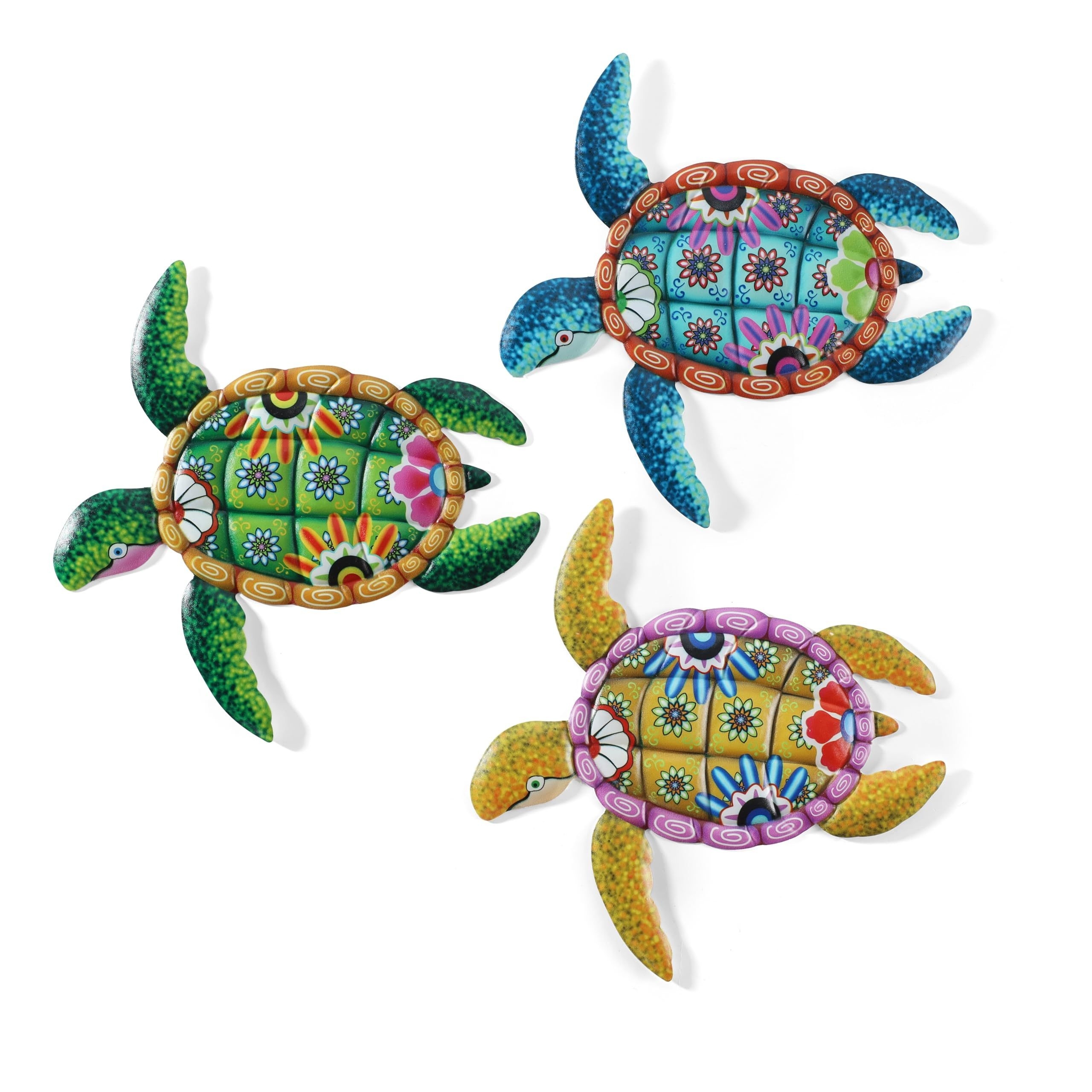 

3pcs Metal Sea Turtle Wall Art Beach Theme Hanging Decorations Wall Garden Decor Lawn Ornaments Patio Balcony Fence Decor