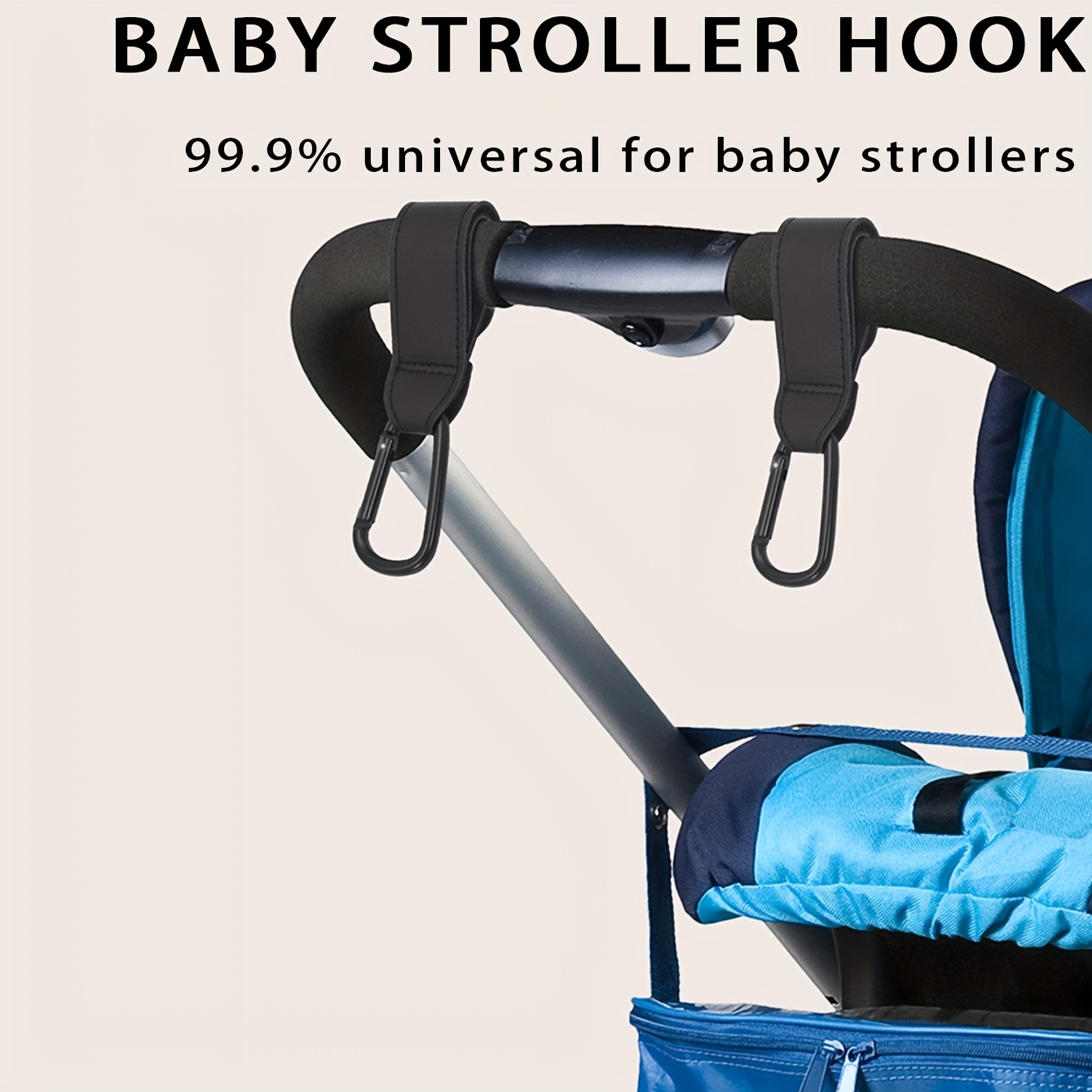 

Universal Stroller Hook, Leather Hanging Organizer, For Stroller, With Bottle Bag, Diaper Storage, Mommy Tote, Shopping Bag, For 14+ Age Group