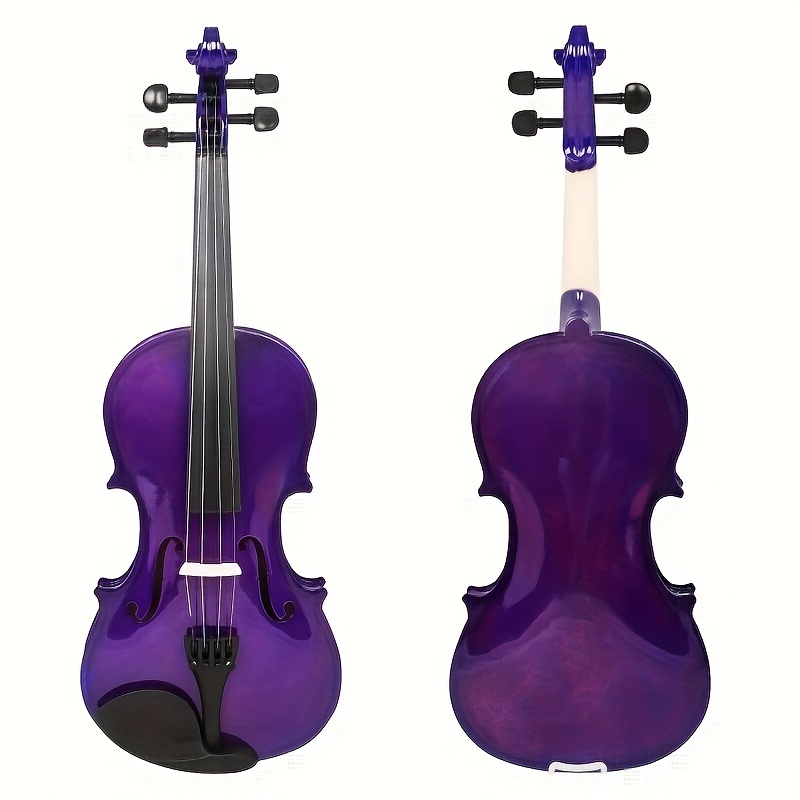 Violín popular de madera maciza, artesanal con maderas de alta calidad, puente de afinación fina ajustable en cuatro posiciones, ligero y duradero, incluye estuche