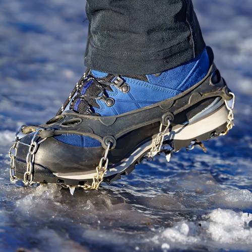 mejorado de clavos de goma para hielo para caminar, con clavos de acero inoxidable , ideal para senderismo en helado y en las montañas