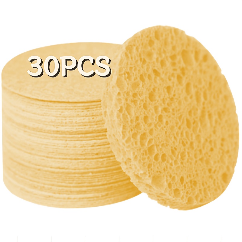 30pcs Compressed Facial Cleansing Sponges for Makeup Removal