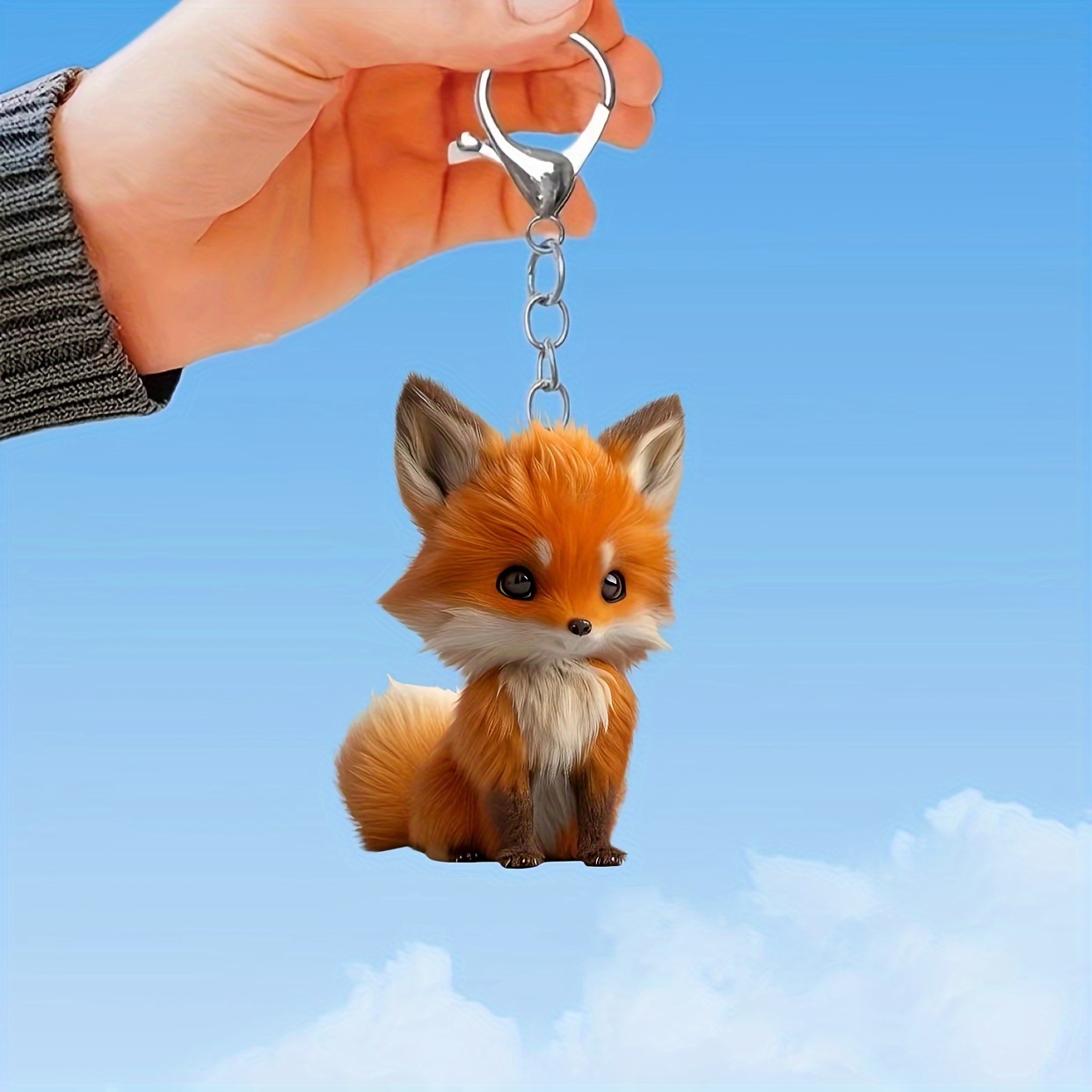 

1pc Cute Acrylic Fox Keychain - Backpacks, Car Keys & Home Decor - Ideal Gift For Pet Lovers