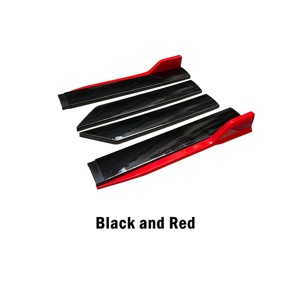 TEMU 4pcs Rear Bumper Splitters 104cm/40.94in Universal Car Skirt Fins Spoiler Chin Side Skirt Protection Cover