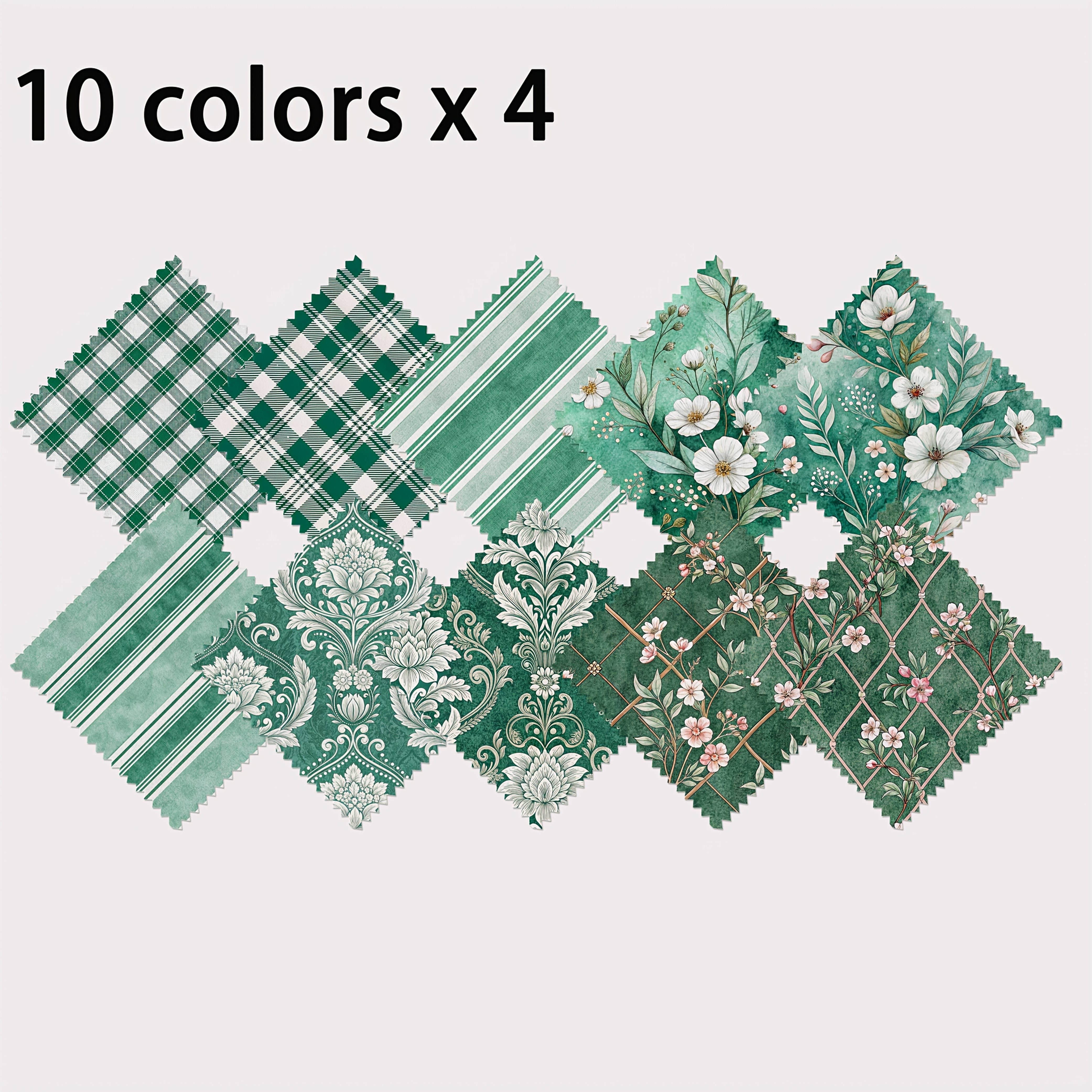 TEMU Lot de 40 breloques pour patchwork et loisirs créatifs - 10 de style avec palette de couleurs , pièces en tissu 120g, lot de 40 pour le