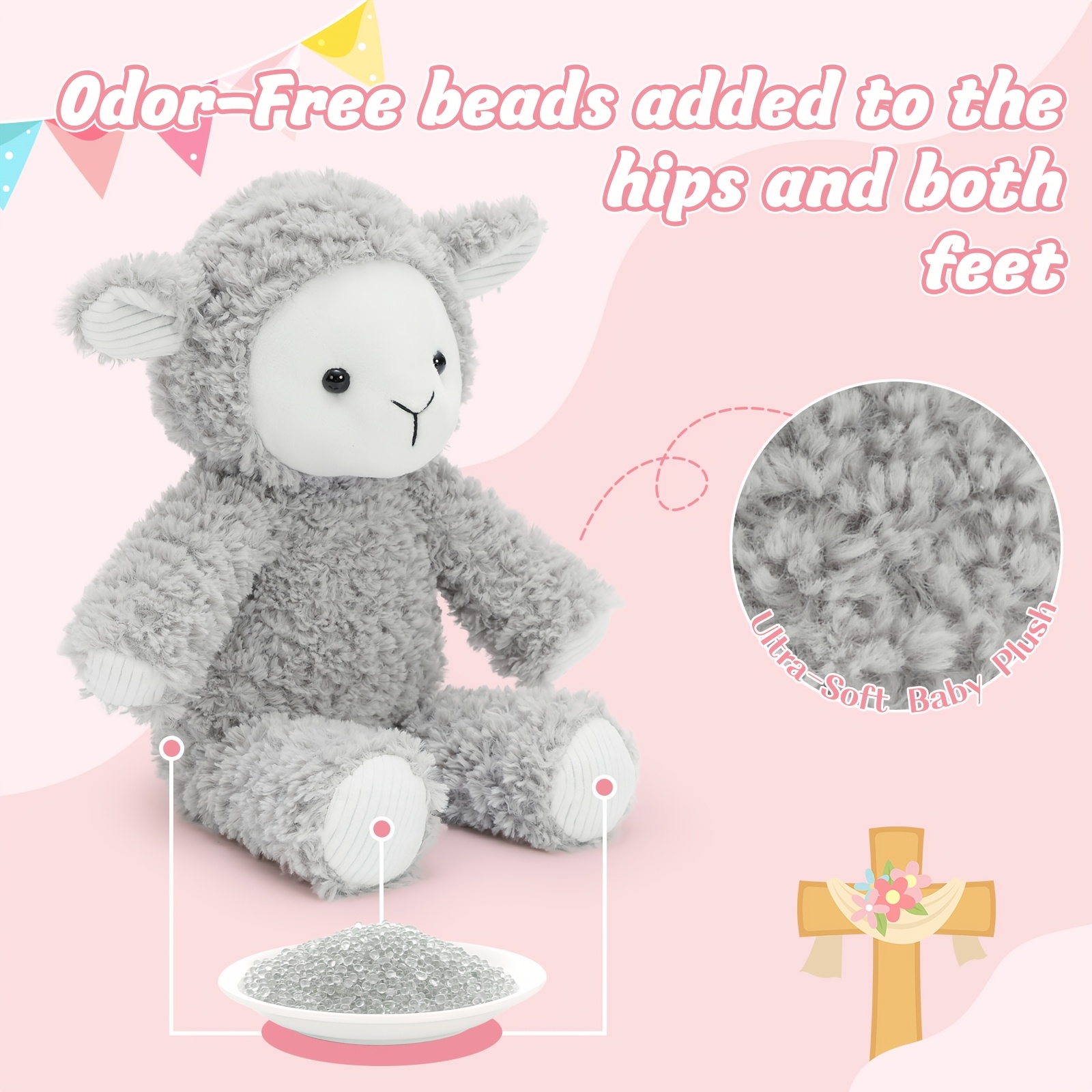 2pcs Sheep Plush Stuffed Animals, 30.48cm Easter Gifts