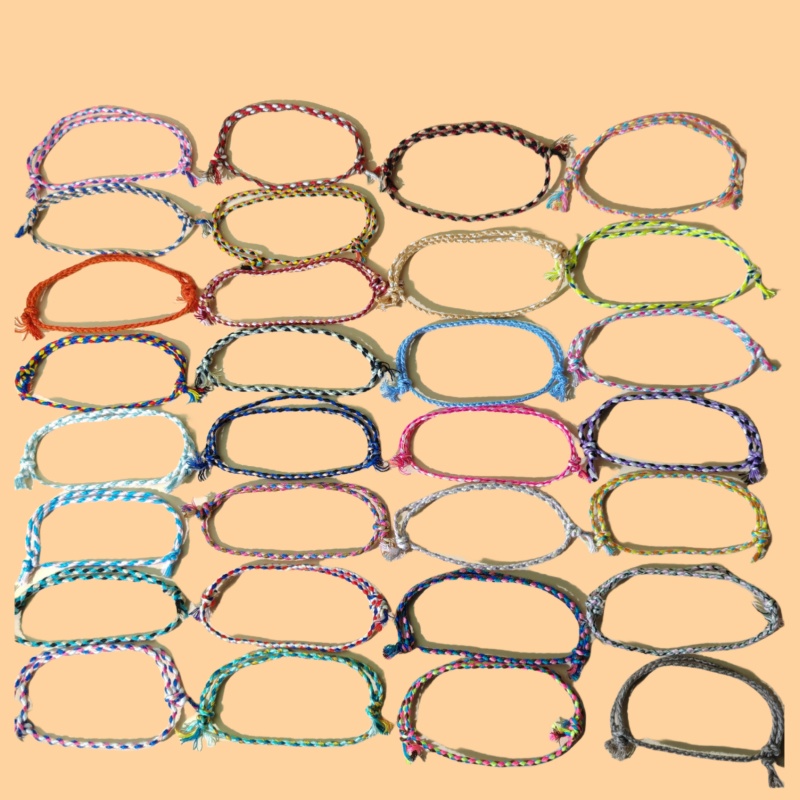 30pc Bohemian Colorful Braided Adjustable Bracelets, Random Colors