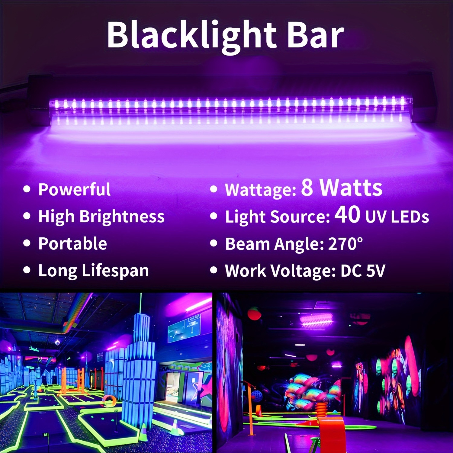 Usb Uv Led Blacklight 385 400nm Black Light Bar Light Effect - Temu