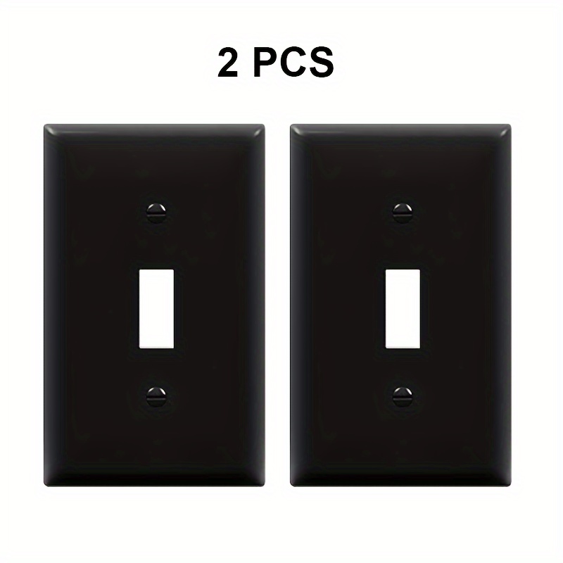 TEMU 2pcs 1 Gang Toggle Device Switch Wall Plate Cover, Premium Polycarbonate Thermoplastic, Covers, Glossy, With Color Screws, Toggle Light Switch