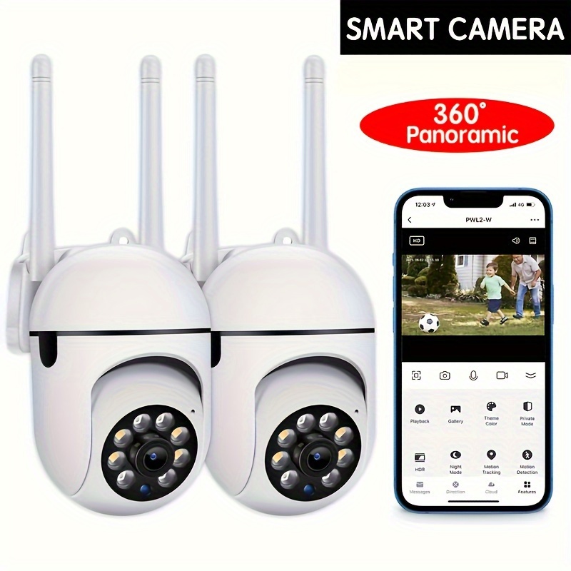 Spherical Safety Camera, Motion Detection, Color Night Vision, Alarm Push, 1080P Wireless WiFi Smart Home Safety Camera, 355 ° Panoramic Monitoring Camera, Intelligent Motion Detection, Two-way Audio, 2.4GHz Only