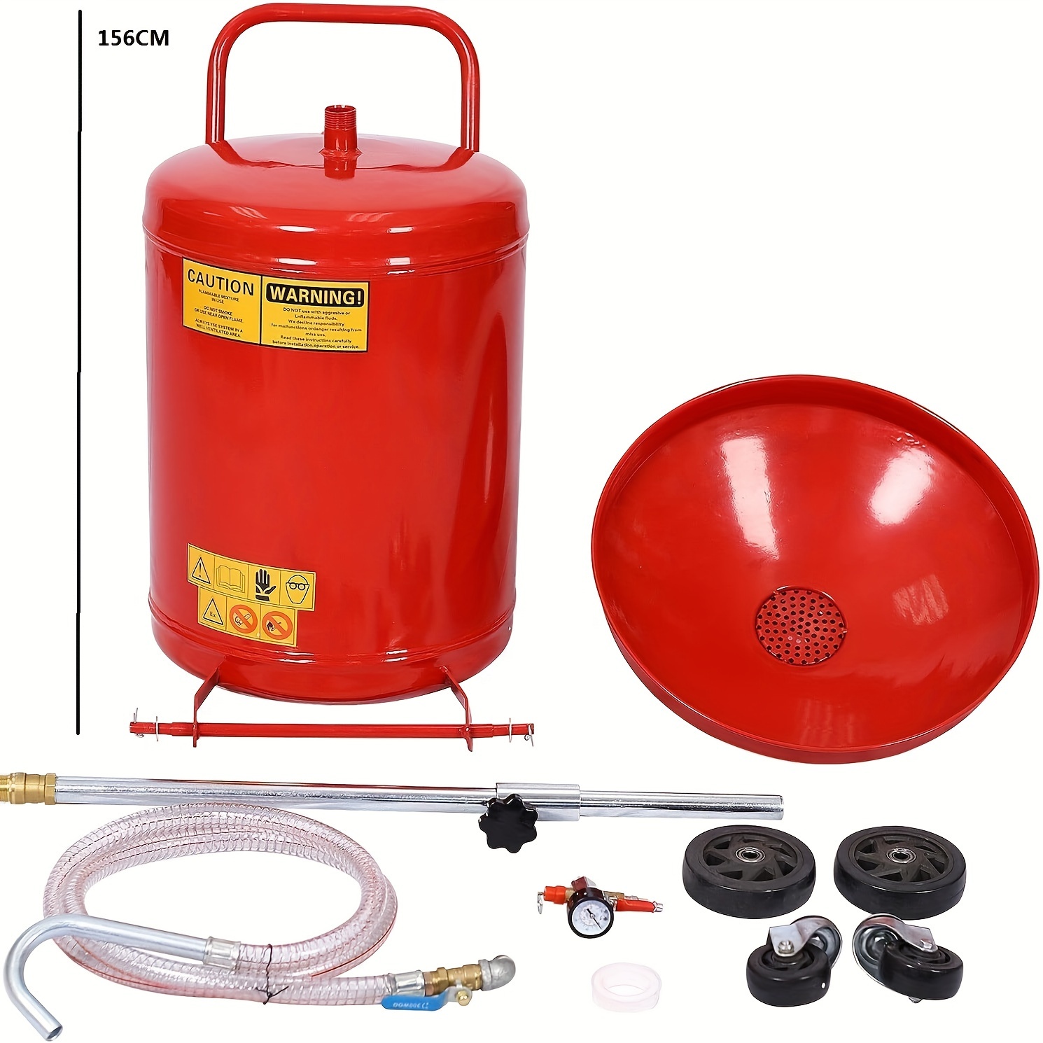 TEMU A Set 80l Large Oil Drain Waste Drain Drainer Tank Pan Caster 18 Gallon Waste Oil Drain Tank For Home Car