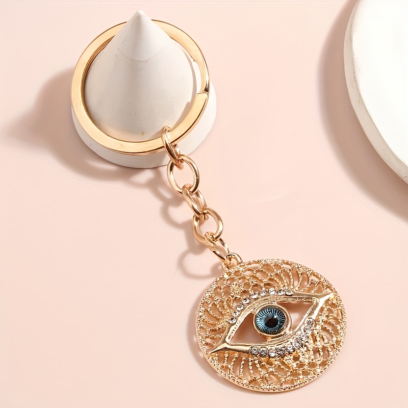 TEMU Ciondolo Occhio Blu, Portachiavi Occhio del Male, Pendente in Metallo - come Regalo per Feste o Compleanni, Anello Portachiavi Decorativo per
