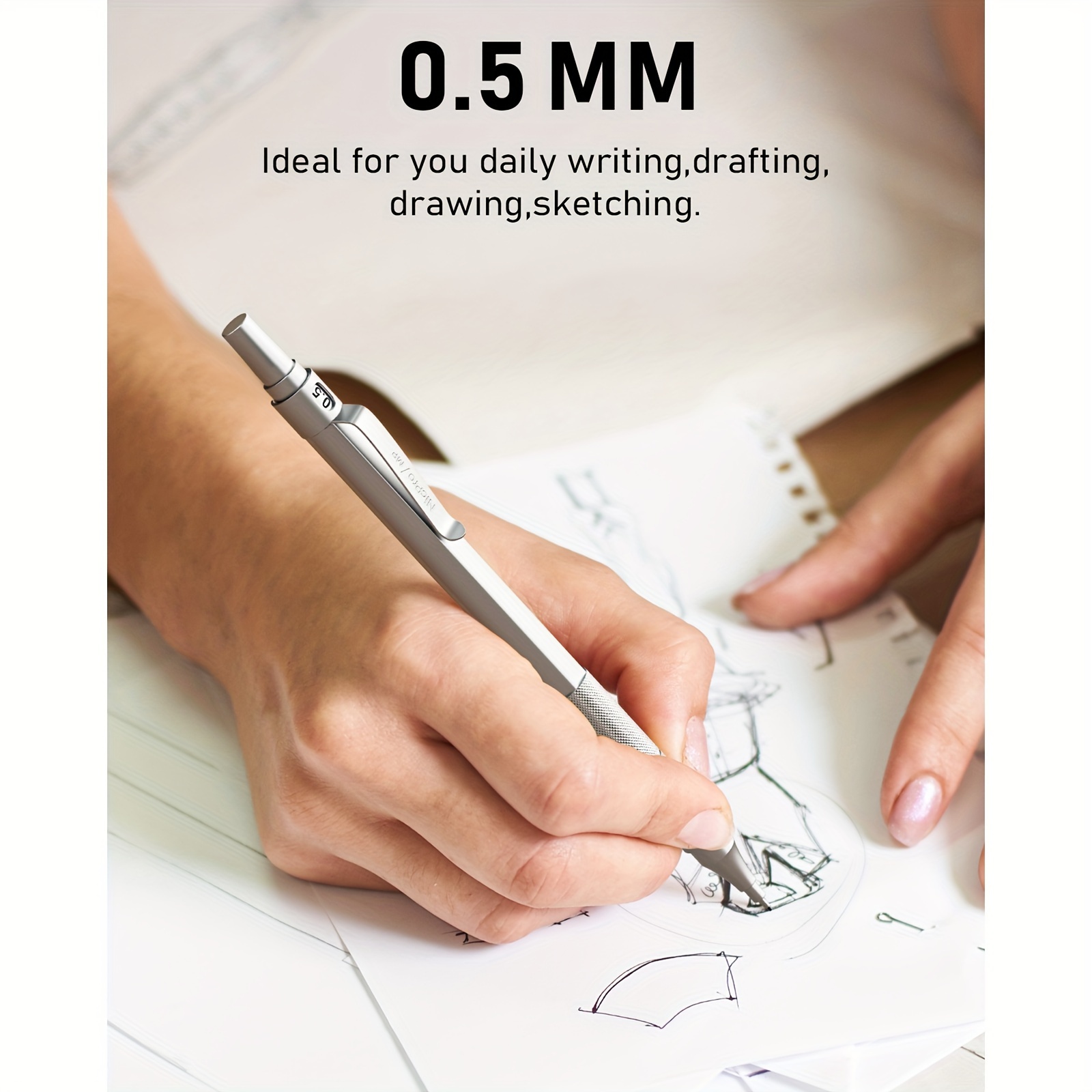 0.5mm Mechanical Pencil Set with Case & 8 Tube Lead Refills