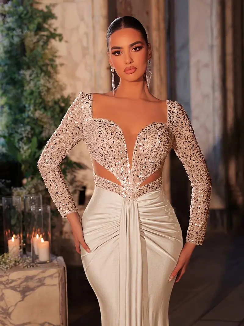 a heavy style evening gown women featuring stitched - Temu Cyprus a heavy style evening gown women featuring stitched - Temu Cyprus