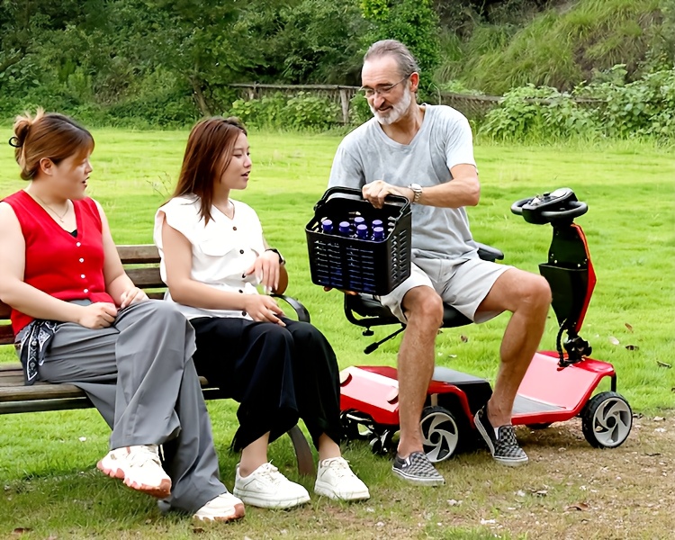 4-wheel electric mobility scooter for adults with seat - 250w motor, 15 miles per hour speed, with backrest seat and front basket, 265   capacity, 8 inch solid tires, lightweight 82 , suitable for outdoor and indoor mobility Product details 0