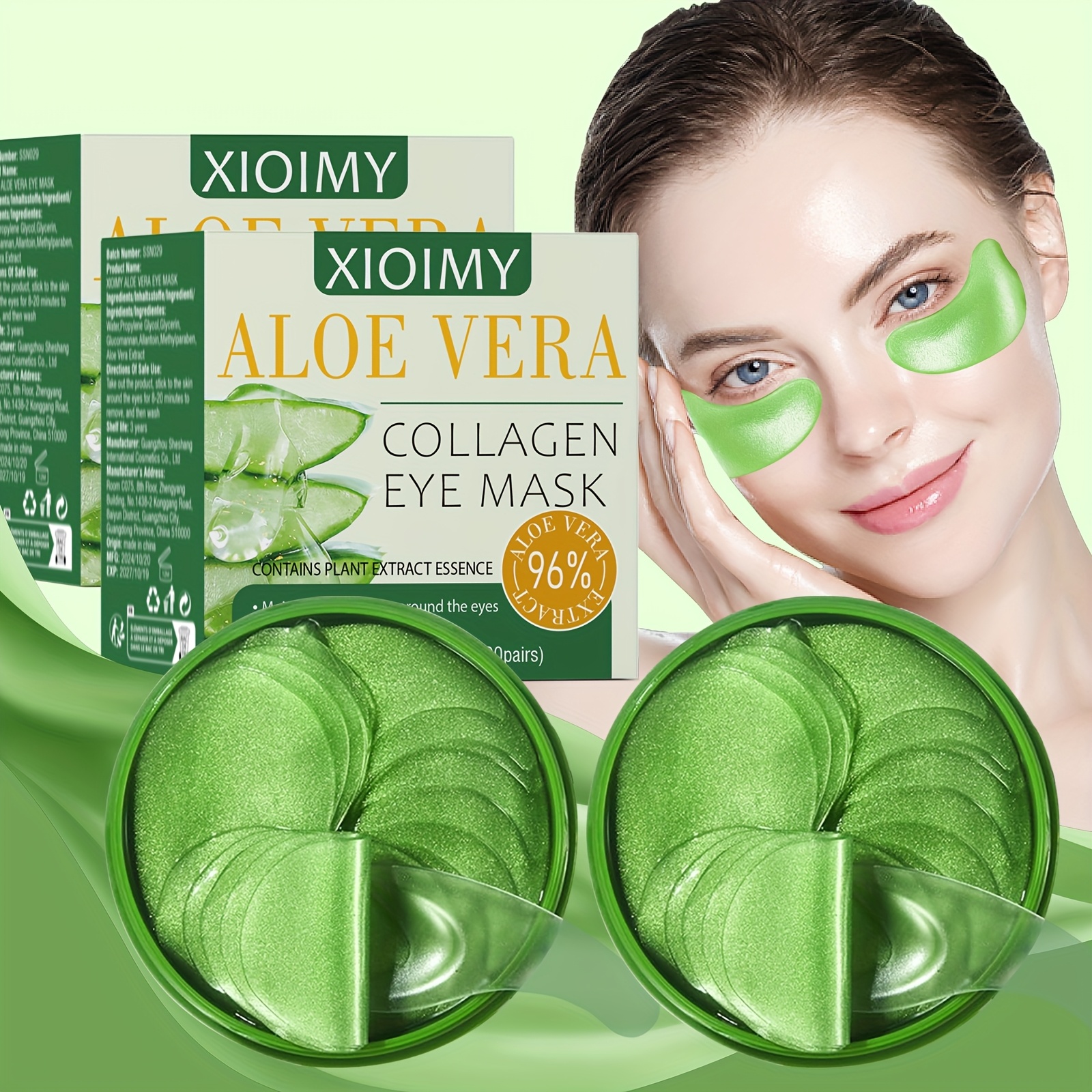 12pcs aloe vera eye mask, tightens and the delicate skin around ,  moisturizes, brightens the skin around , establishes barrier, and farewell  to and dullness. eye care, eye care - beauty & health - Temu