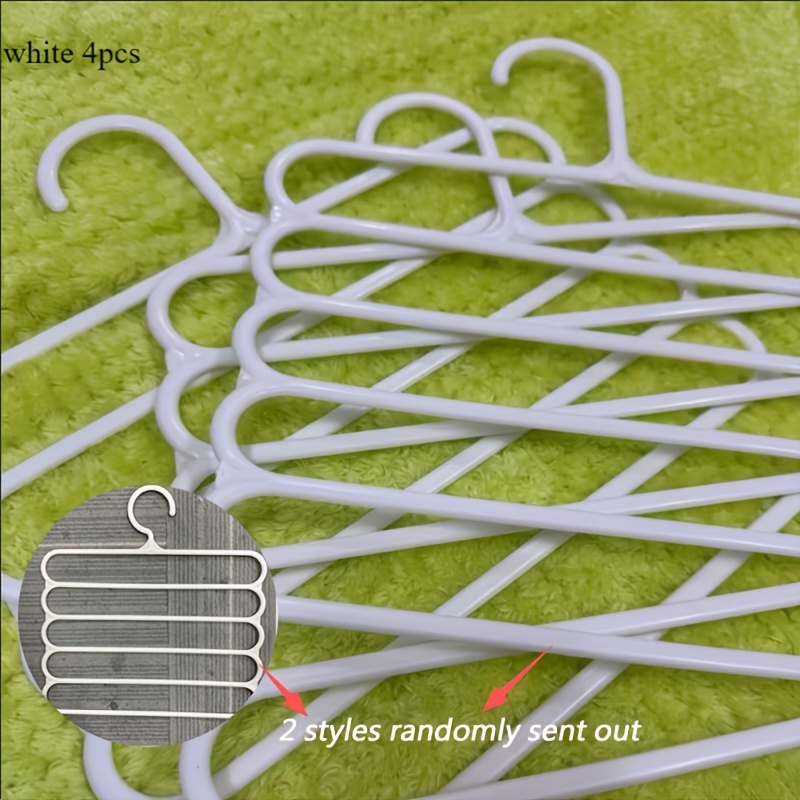 4pcs Multi-functional Five-tier Pants Hanger With Random Hook Heads, Non-slip Design, Clothing Storage Wardrobe Hanger, Scarf Storage Hanger, Pants Drying Rack