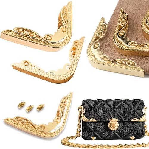 2pcs patterned bag metal right angle notebook protective clip crossbody bag shoulder bag pointed tip closure bag edge wrapping additions luggage hardware additions wallet making diy wallet making