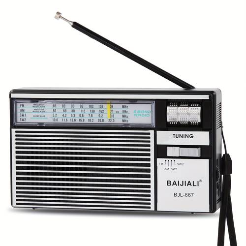 a vintage portable fm radio for seniors featuring am fm and sw bands stylish and retro design along with a transistor radio with a speaker headphone jack suitable for indoor outdoor and emergency use