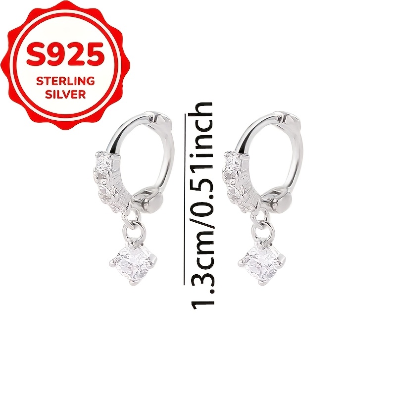 2pcs S925 Sterling Silver Tassel Hoop Earrings, Elegant & Versatile