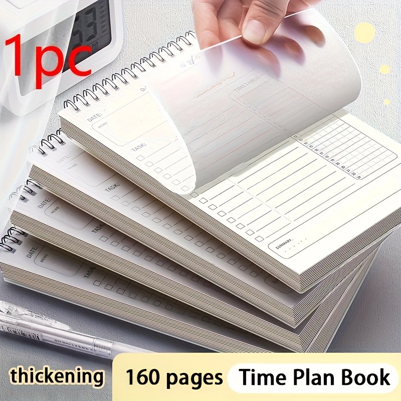 

A5 Spiral Agenda Notebook - 160 Pages, Daily Planner & To-do List, Thick Paper Cover For Office And School Supplies