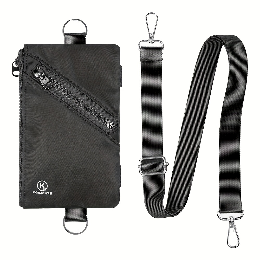 E-shop Kosibate Verstellbare Lanyard Crossbody Handy-Wallet-Tasche – Multi-Pocket Reise-Halsband für Pass, Karten, Schlüssel und Bargeld, Geeignet für
