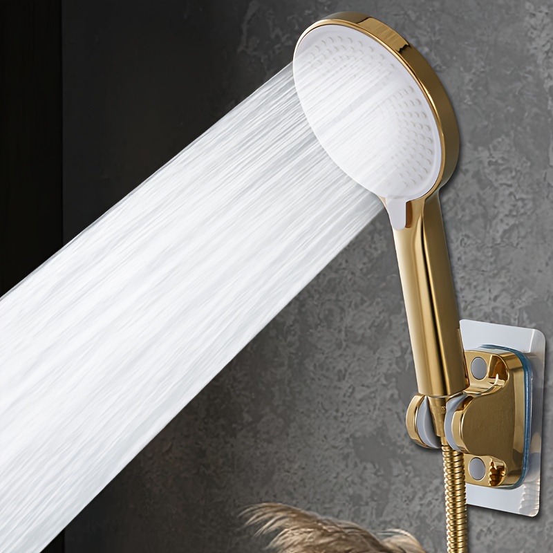 High-Pressure Handheld Showerhead with 3 Modes, Golden Finish