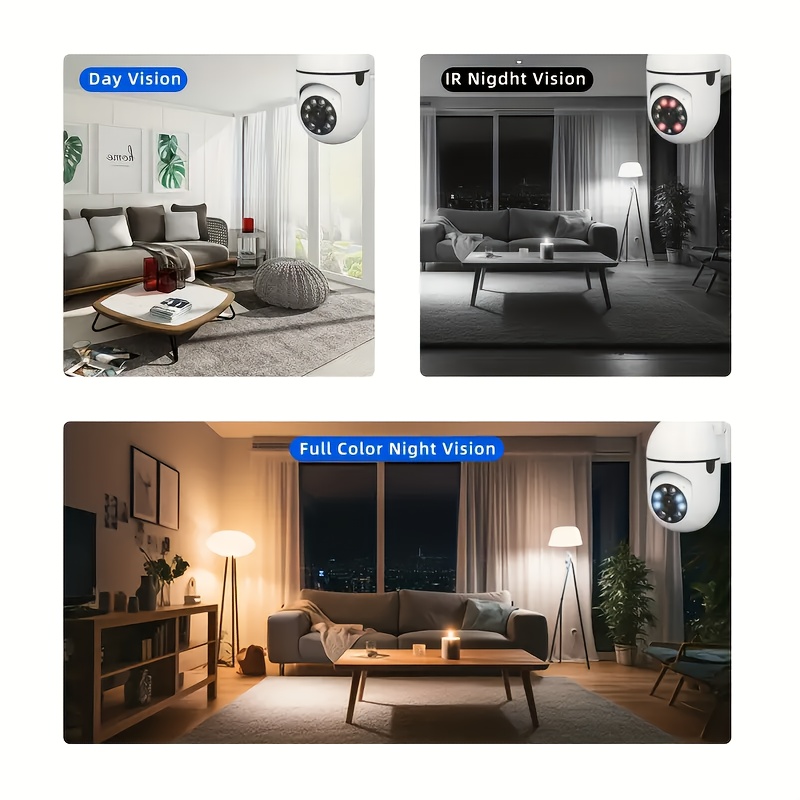 4-Pack Full HD WiFi IP Smart Security Cameras, 1080P Surveillance System with Integrated PTZ Control, AI Motion Detection, Full-Color Night Vision, Two-Way Audio, and 2.4GHz High-Speed WiFi Connection