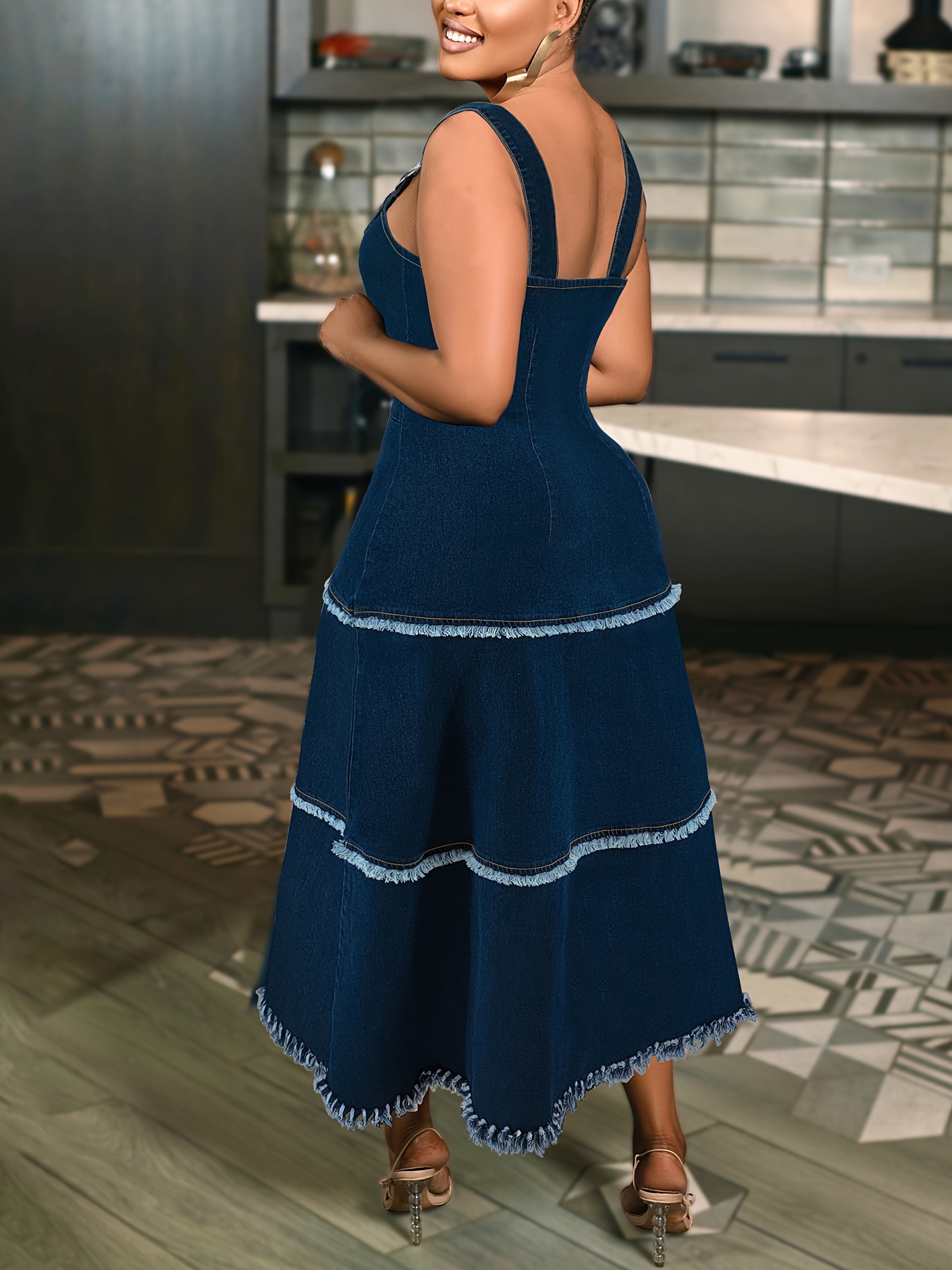 218397 plus size womens denim camisole dress | Temu Belgium