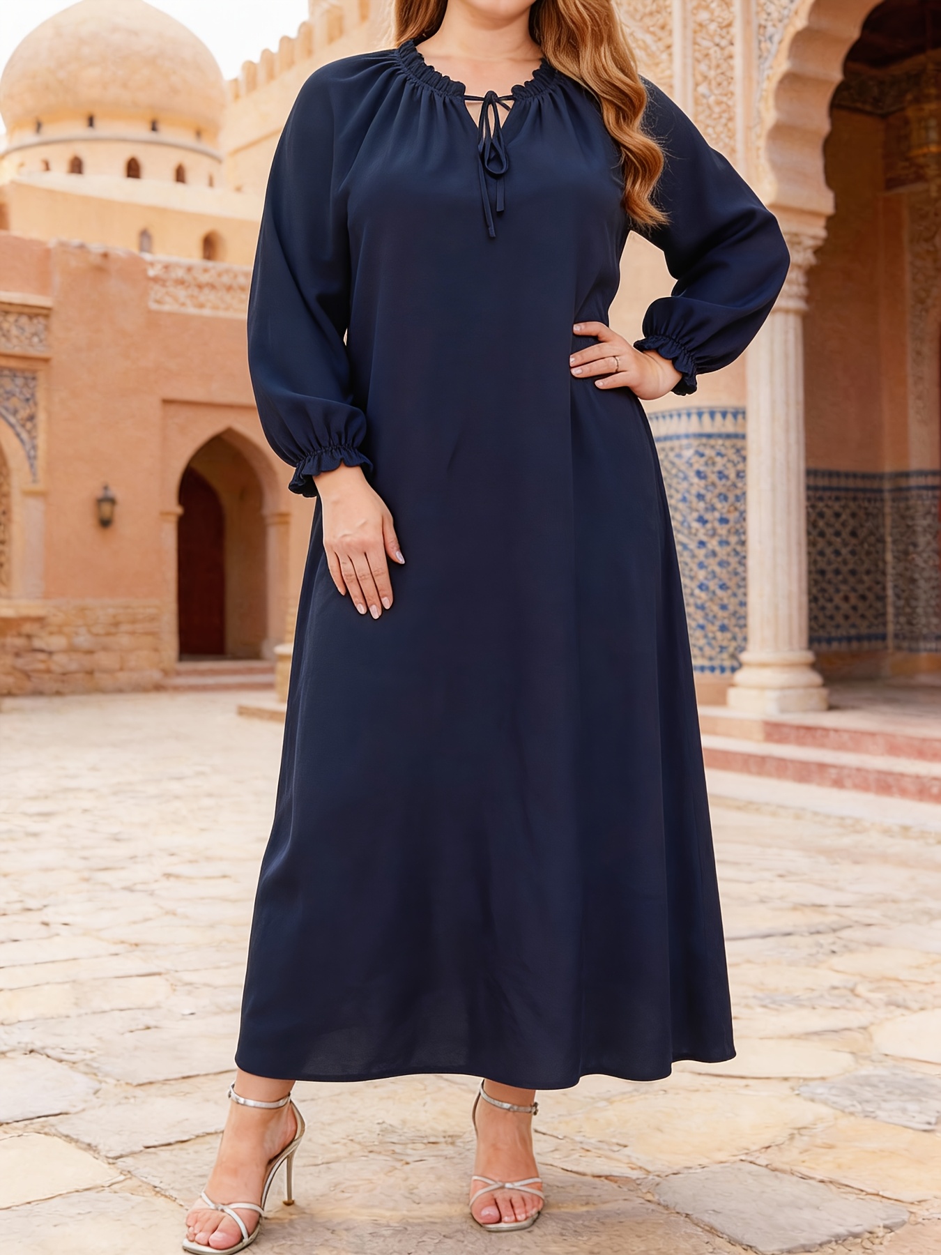 casual navy maxi dress sold on Temu United States