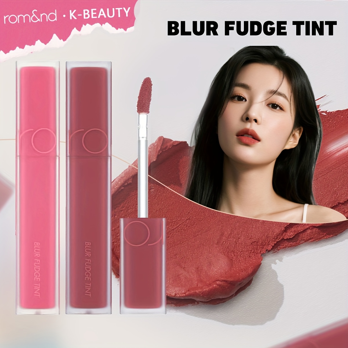 Rom&Nd BLUR FUDGE TINT Is a Liquid Lipstick That Combines The Qualities of Lip Gloss And Matte Lip Tint. It Features a Lightweight, Creamy Texture That Spreads Easily, Offers Long-Lasting Wear, And Is Highly Pigmented Without Drying Out The Lips