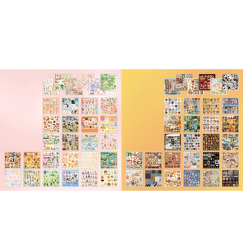TEMU Japanese-style Whimsical Sticker Book, A Must-have Material For Vintage Artistic Journaling Enthusiasts. Suitable For Diy Photo Albums, Notebook