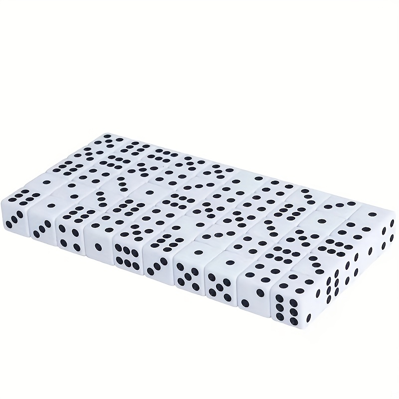 TEMU 100pcs/set Of Standard White Dice 14mm/0.55inch With 6-sided Game Dice For Board Games And Entertainment Games
