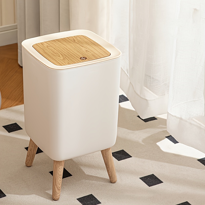 

Large Capacity Kitchen Trash Can With Odor-sealing Lid - Elegant High-foot Design For Home, Office, And Bathroom Storage