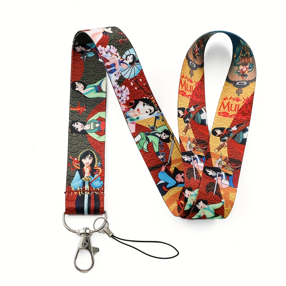 TEMU Disney Cartoon Movies Mulan Lanyard Porte-clés Corde à pendre Porte-clés