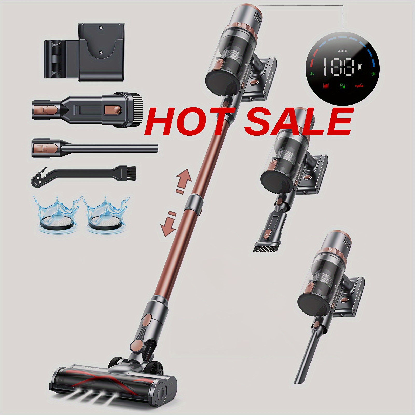 

Cordless Cleaner For Hard Floors, Lightweight Vacuum, Convenient Stick And Handheld Vac,