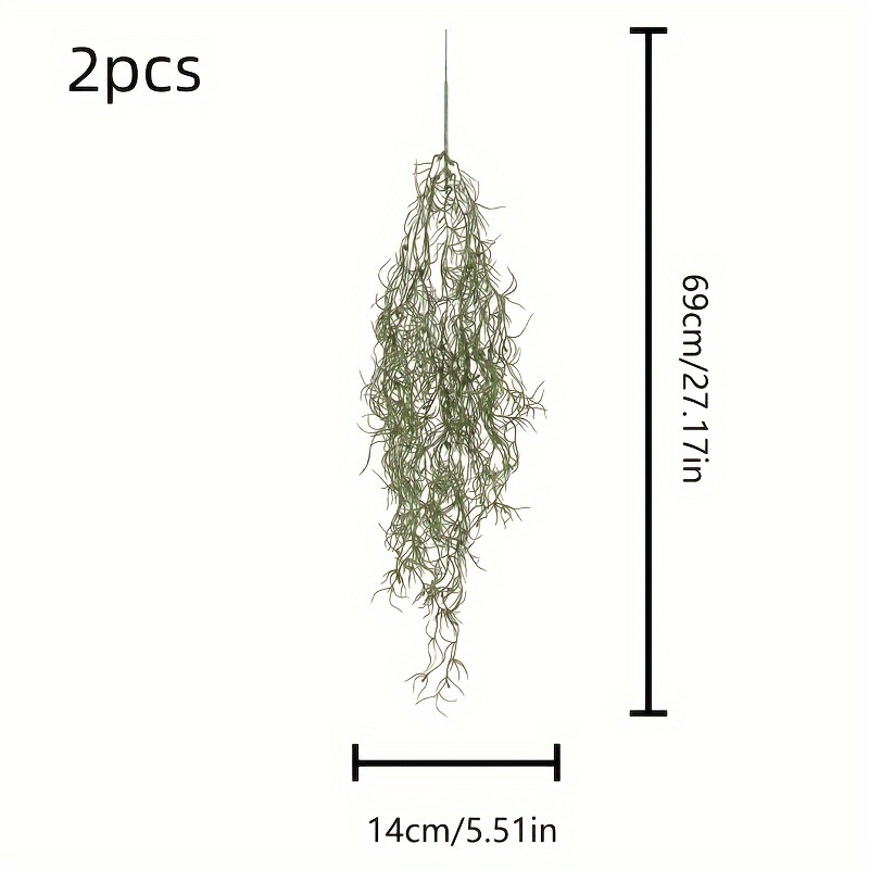 TEMU 2pcs Simulation Air Grass Artificial Plant, Suitable For Home Theme Parties, Scenic Area Decoration Windows, Courtyard Hanging , Christmas And New Year Shower Decoration Center Decoration