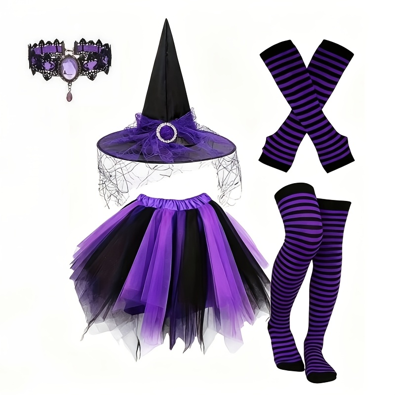 TEMU 5pcs Halloween Costume Set, Role-play, Party Cosplay Outfit, Christmas Holiday Gift, Themed Dance Party, Masquerade Party, Halloween Carnival