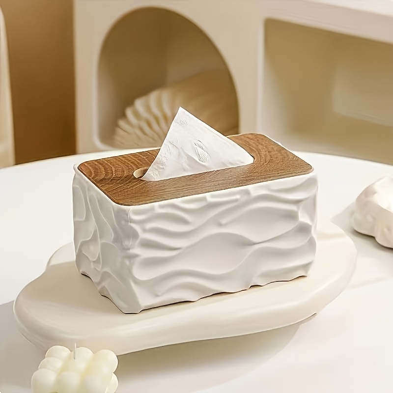 TEMU 1pc Corrugated Paper Towel Box, Sturdy Material, Suitable For Home, Bedroom, Living Room, Kitchen, Bathroom, Toilet, Office, Dressing Table,