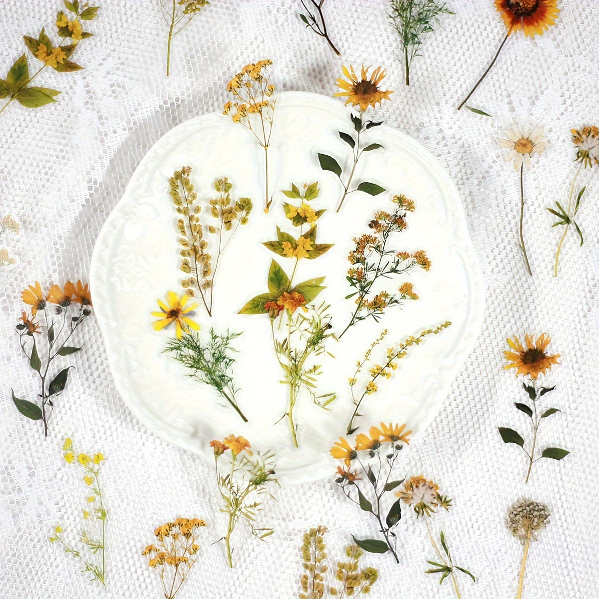 40pcs/pack Pet Flowers Stickers Plant Stickers Daisy Decor Stationery For Junk Journal Diy Scrapbooking Label Stickers