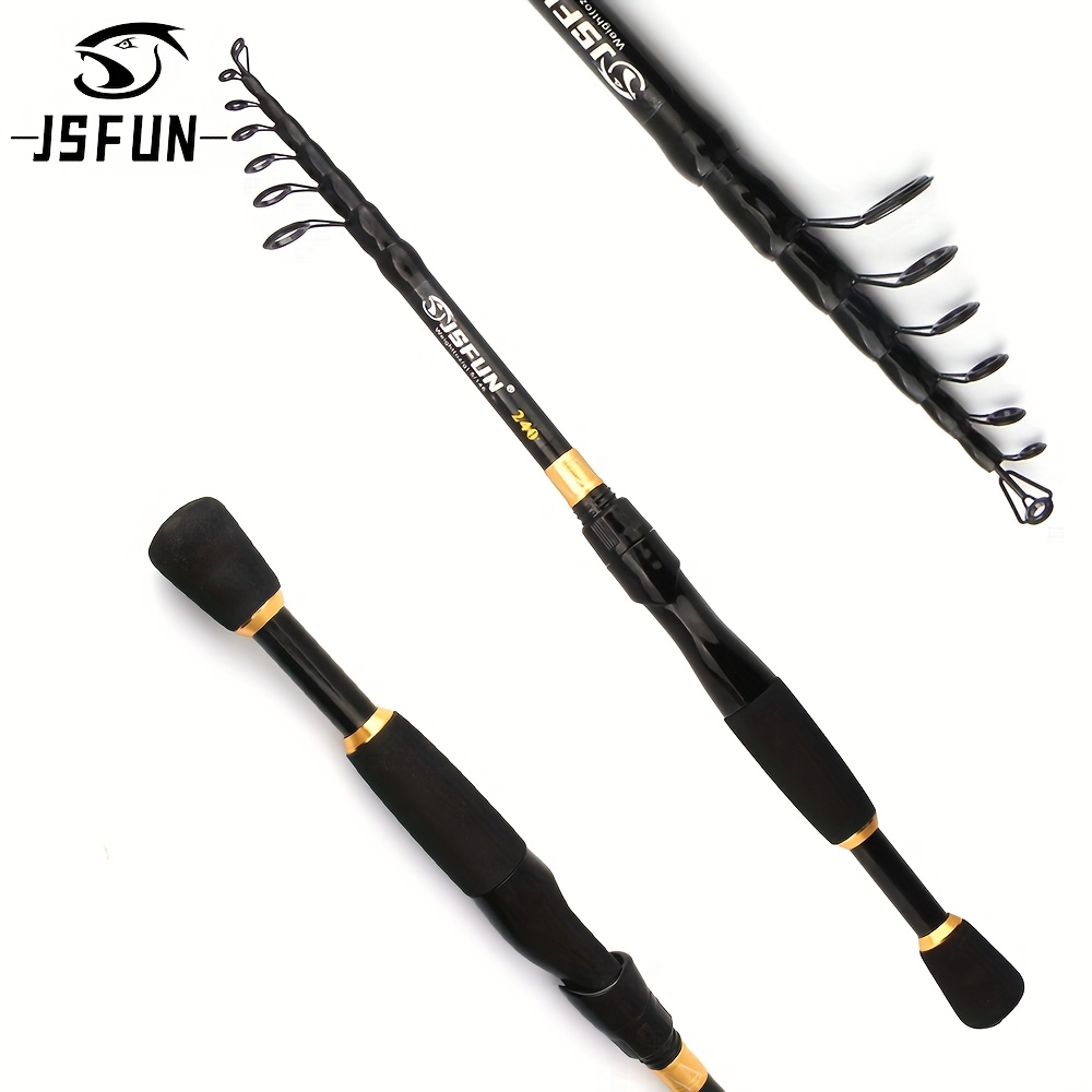 

Jsfun Telescopic Fishing Rod 1.6m 2.1m 2.4m Carbon Fiber Reel Seat, Comfortable Eva Handle, Travel Fishing Rod For Bass Trout Fishing