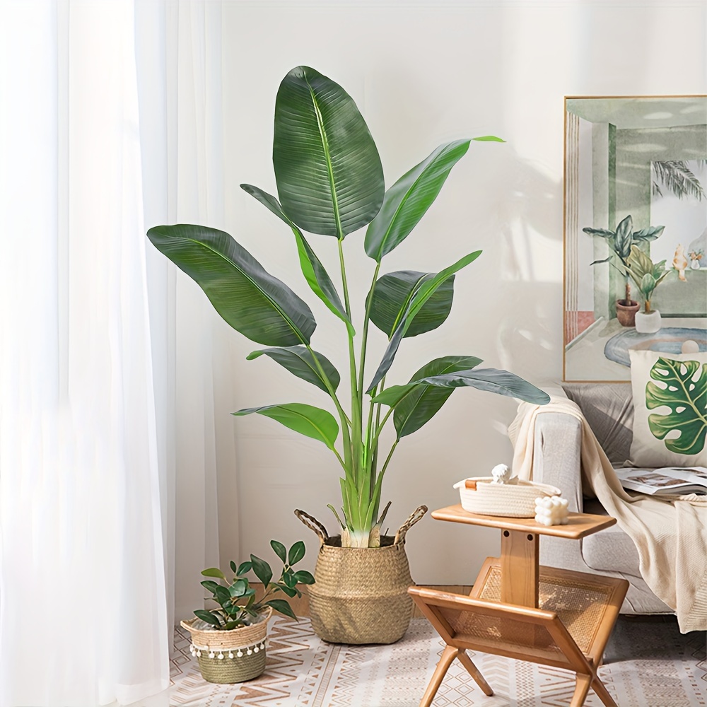 1pc artificial bird of paradise plant tree with realistic leaves and pots adjustment free branches artificial tree for indoor outdoor home decor Temu United Kingdom