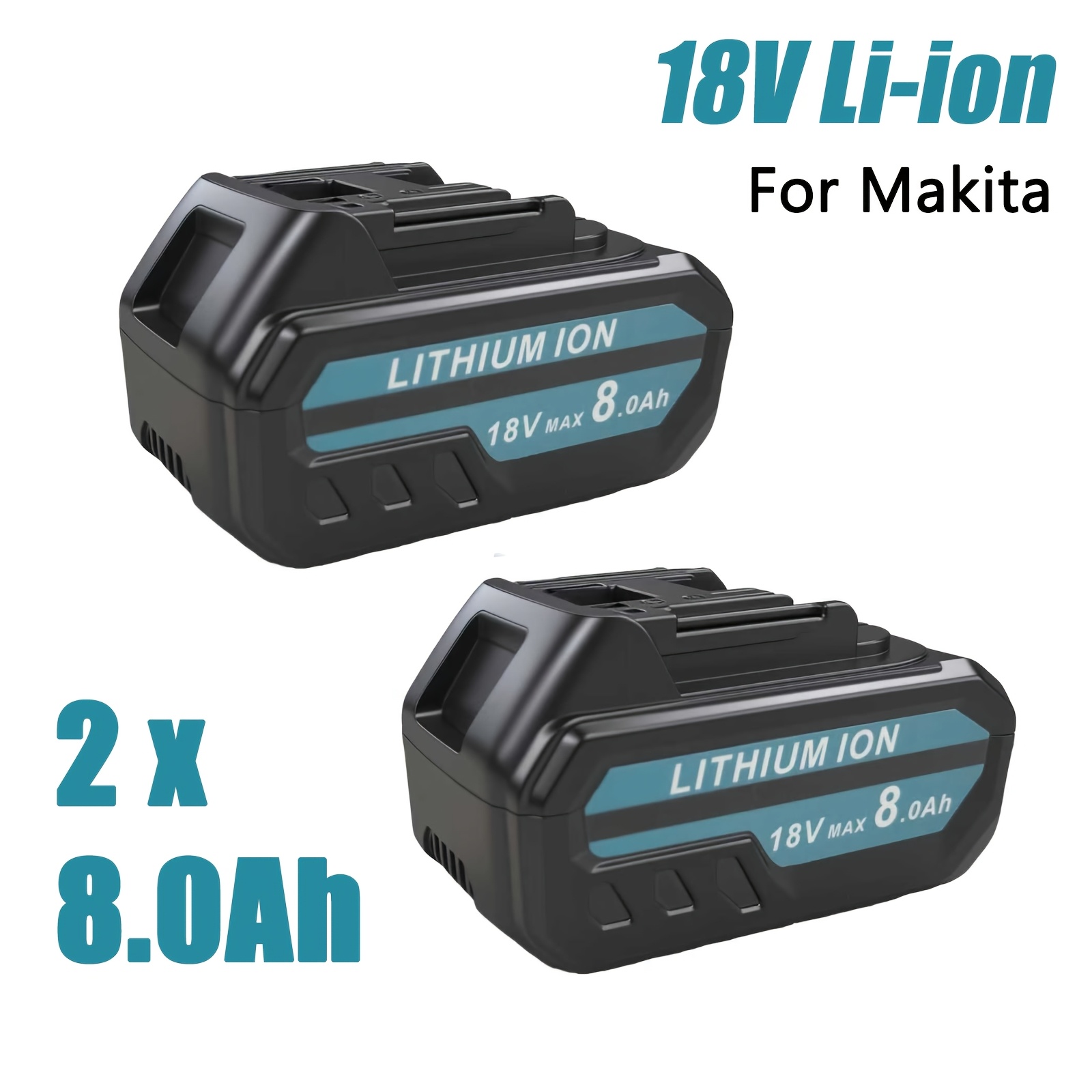 2 Pack 8.0ah Battery Compatible With Makita 18v 8.0ah Batteries Bl1830 Bl1850b Bl1850 Bl1830b Bl1815 Bl1835 Bl1845 Bl1840b 194205-3 -400 Tool Batteries With Led Indicator