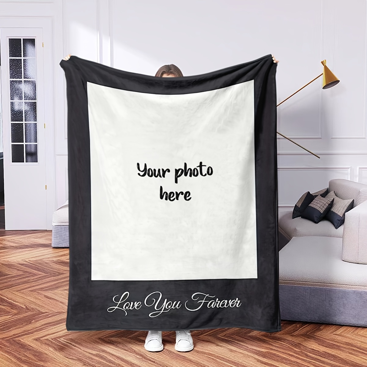 

Custom Photo Flannel Blanket - Soft, Comfort With Hd Digital Printing - Perfect Gift For Men, Women, Family & Valentine's Day - , Lightweight & Hypoallergenic For Bed, Couch, Camping & Travel