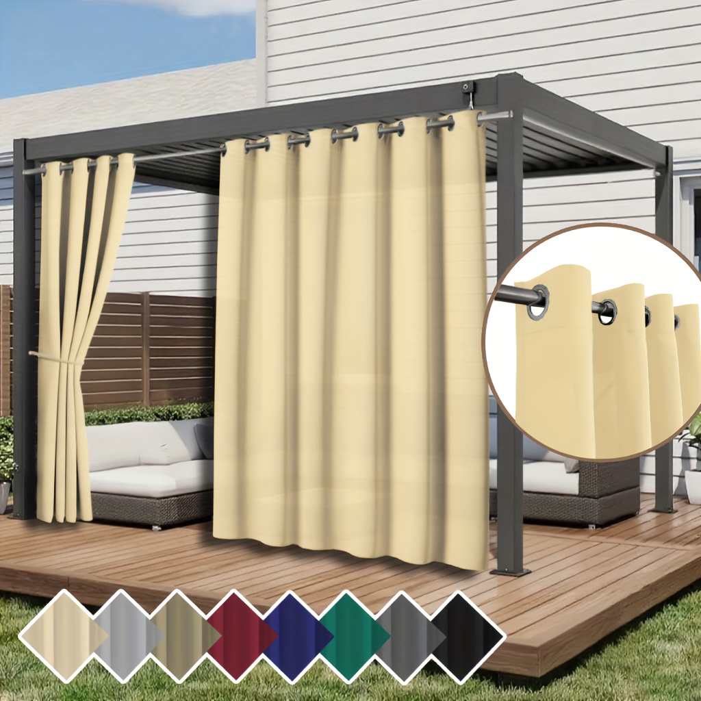 PureFit Tende da esterno per patio, impermeabili, resistenti alle intemperie, ai raggi UV e allo sbiadimento, per gazebo, portico anteriore, pergola, tenda per la privacy, 305 x 274 cm, 1 pannello