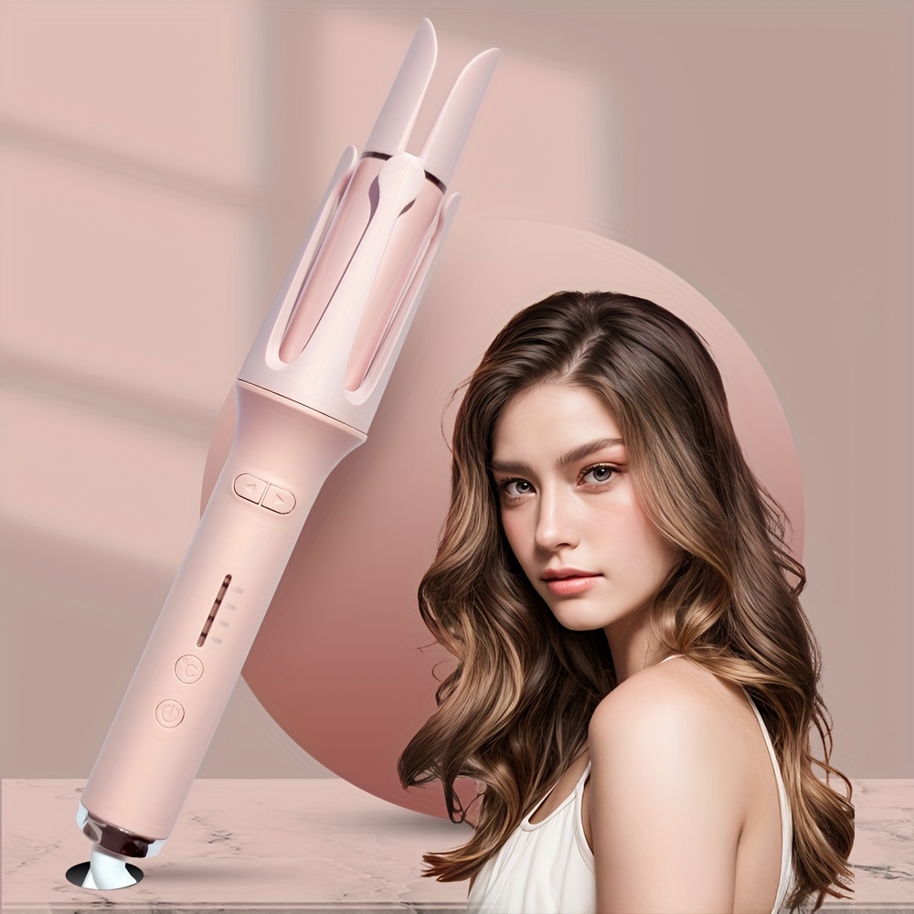 

1pc Automatic 2-in-1 Hair Curling And Straightening Wand, 32mm Large Barrel, Hair Care, Electric Curler With Brush And Hair Clips, 110v Us Plug, 35w, No Battery Required