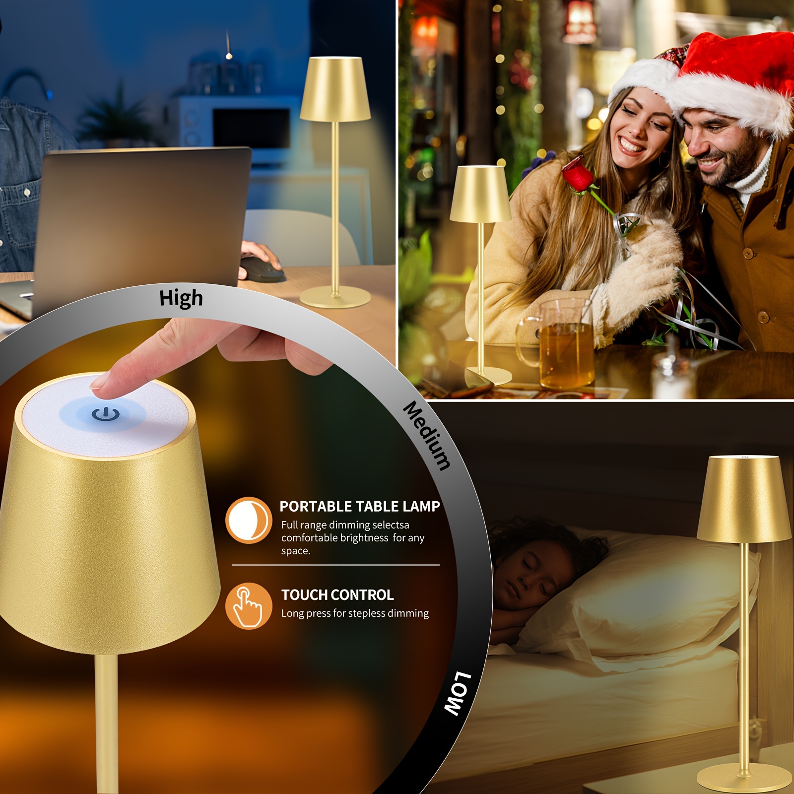 Kabellose LED Tischlampe Wiederaufladbar – 6000mAh, Dimmbar, IP54 Wasserdicht, Perfekt Für Drinnen & Draußen